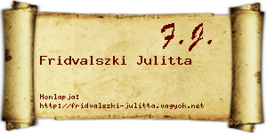 Fridvalszki Julitta névjegykártya